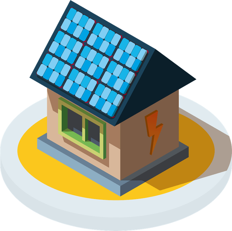 maison avec un panneau solaire sur le toit